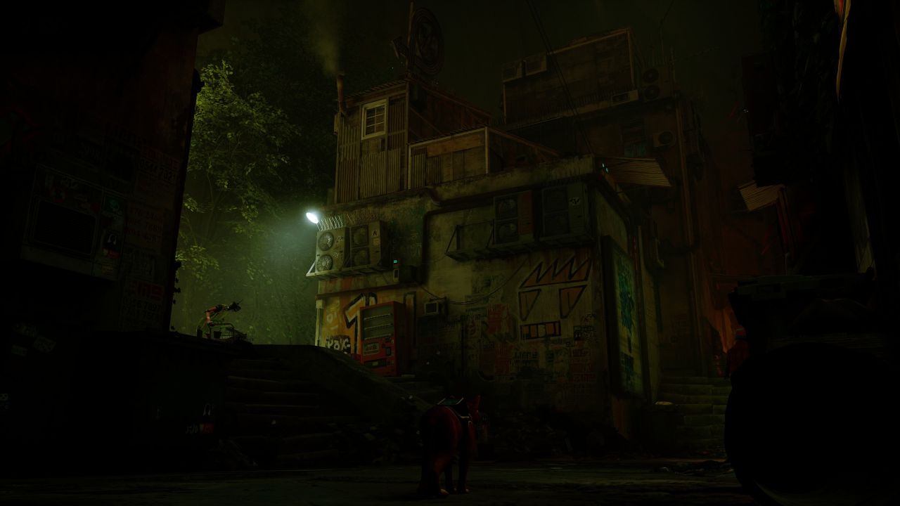 Stray's Slums, dove inizia il gioco (Screenshot: Stray/Kotaku)